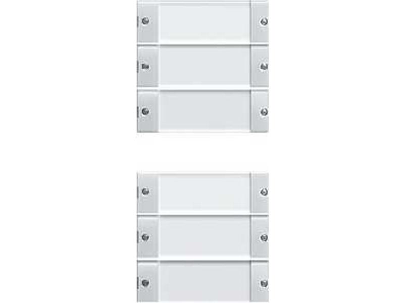 1St. Gira 213603 Wippenset 6f (3+3) mit Beschriftungsfeld System 55 Klar/Reinweiß