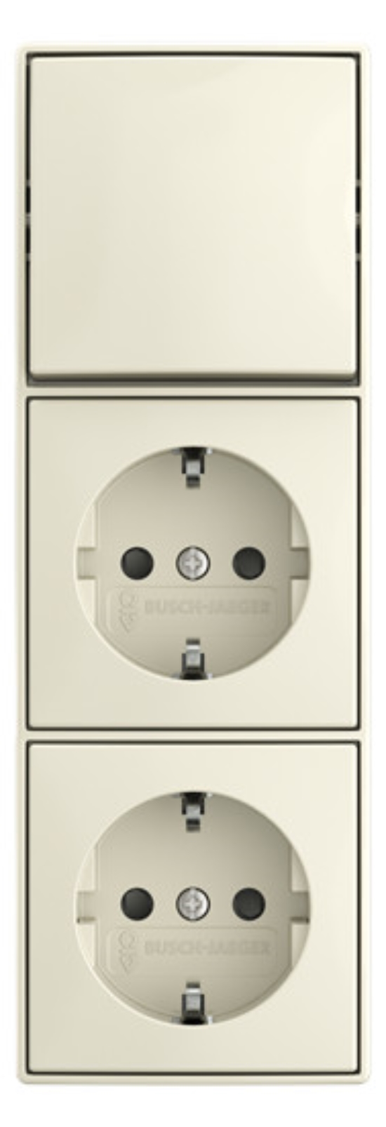 1St. Busch-Jaeger 2601/6/20/2 EAPBJ-522 Kombination Wippschalter Aus/Wechselschaltung SCHUKO® Doppelsteckdose Safety+ Weiss 2TKA00005545