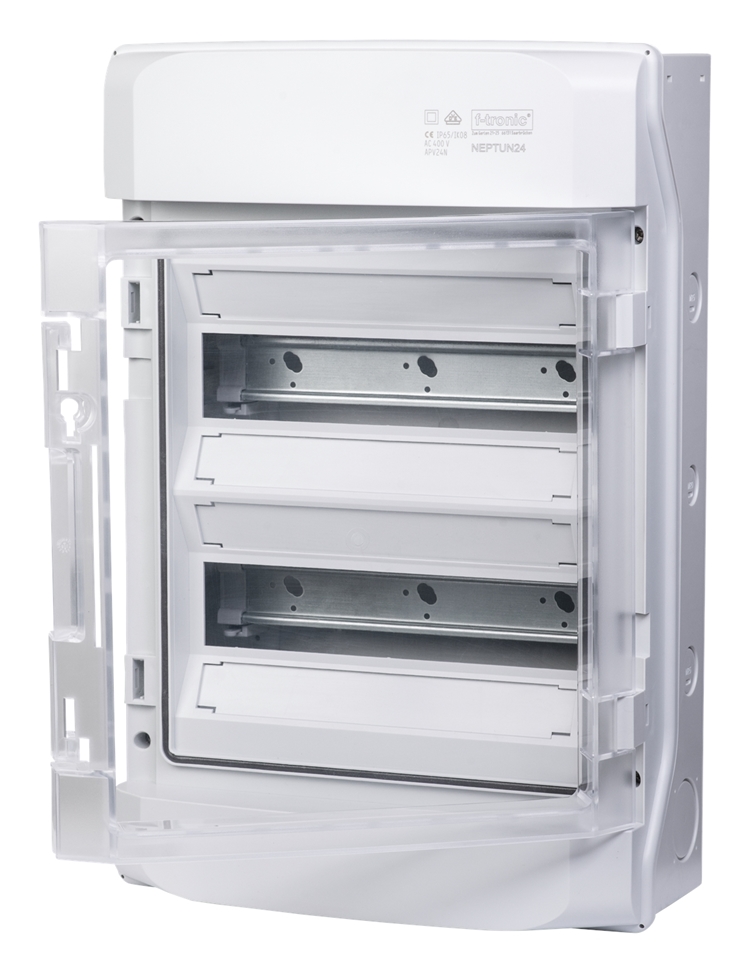 1St. F-Tronic NEPTUN24 AP Feuchtraumverteiler IP65, NEPTUN24, 2-reihig, mit Belüftungssystem 7270002