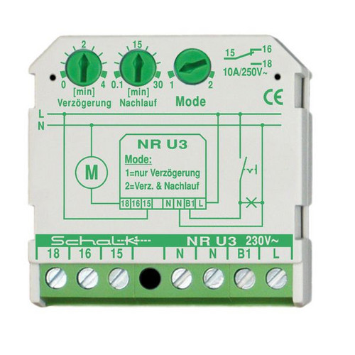 1St. Schalk NRU309 Nachlaufrelais m. Einschaltverzögerung 230V AC (UP) NR U3