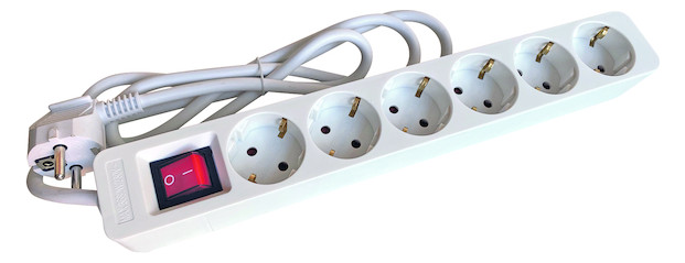 1St. Protec.class PTSDS 6W PTSDS 6w 6fach mit Schalter weiss