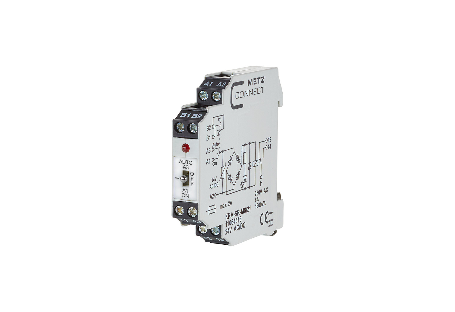 1St. Metz Connect 11064513 KRA-SR-M8/21, 1 Wechsler, 24 V AC/DC