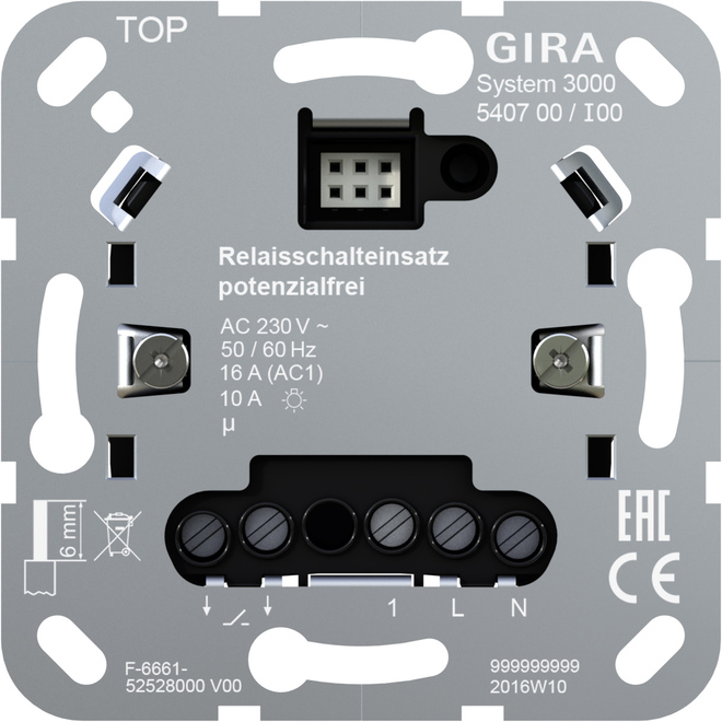 1St. Gira 540700 S3000 Relaisschalteinsatz potenzialfrei, S3000