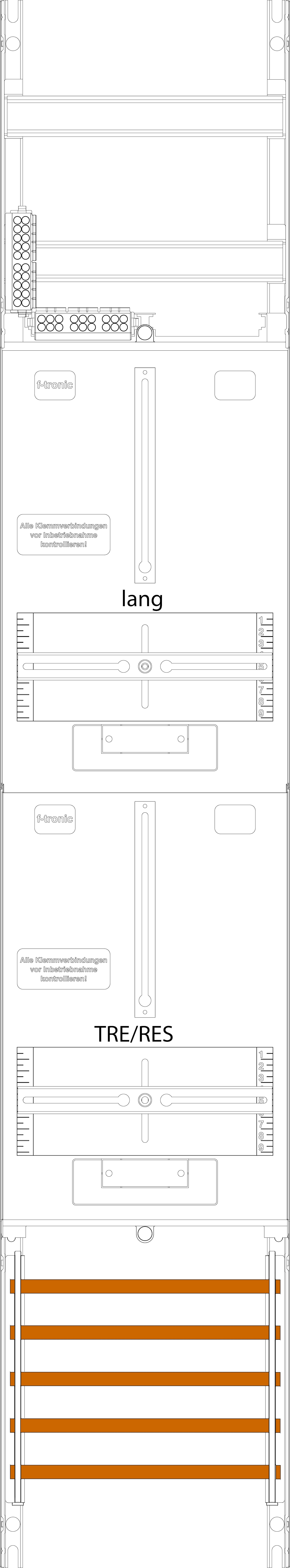 1St. F-Tronic ZR6L Zählerfeld ZR6L, 1-feldrig, H=1350mm, 1-3.HZ lange Kabel, 1 TRE 7143303