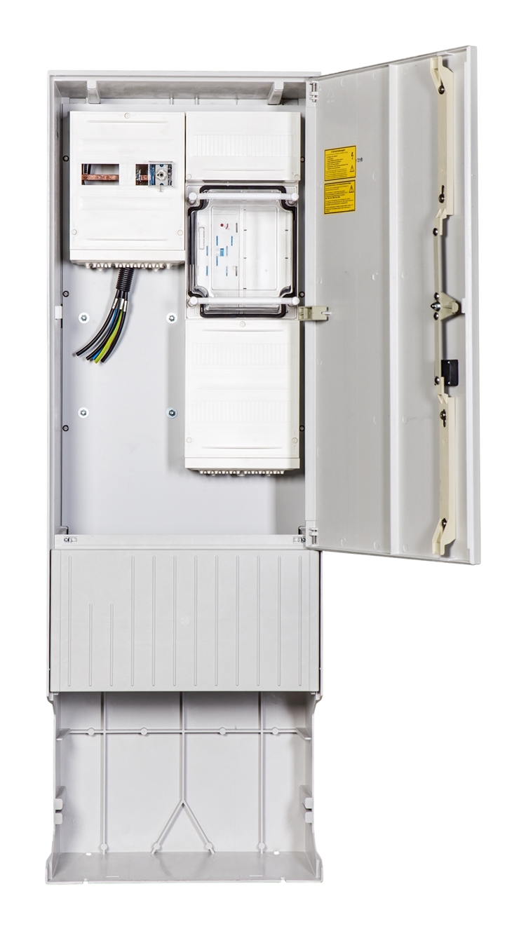 1St. F-Tronic ZSA172-2-eHZ-TSG-HG Zähleranschlusssäule 2-feldrig, H=1710mm, eHZ, Haube geschl., ZSA172-2-eHZ-TSG-HG 7160012
