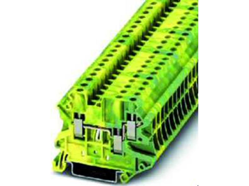 1St. Phoenix Contact UT 4-TWIN-PE Schutzleiter-Reihenklemme Schraubanschluss Anzahl der Anschlüsse: 3 0,14 mm² - 6 mm² AWG: 26 - 10 B=6,2 mm H=46,9 mm grün-gelb Montageart: NS 35/7,5 N 1St. Phoenix UT 4-TWIN-PE Schutzleiter-Reihenklemme Schraubanschluss Anzahl der Anschlüsse: 3 0,14 mm² - 6 mm² A