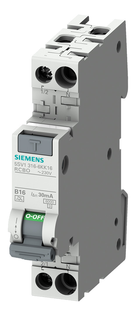 1St. Siemens 5SV1316-3KK10 FI/LS kompakt 1P+N 6kA Typ F 30mA, superresistent K, B10