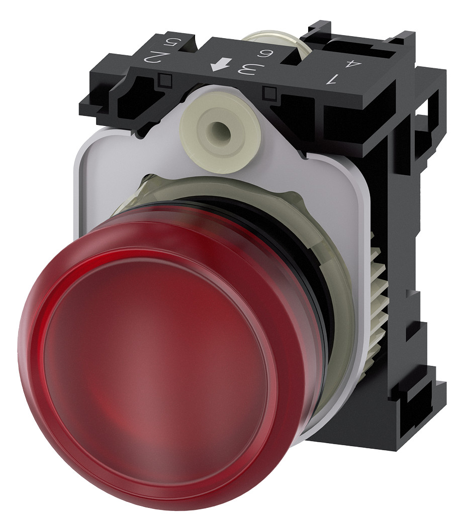 1St. Siemens 3SU1106-6AA20-1AA0 Leuchtmelder, 22mm, rund, Kunststoff, rot