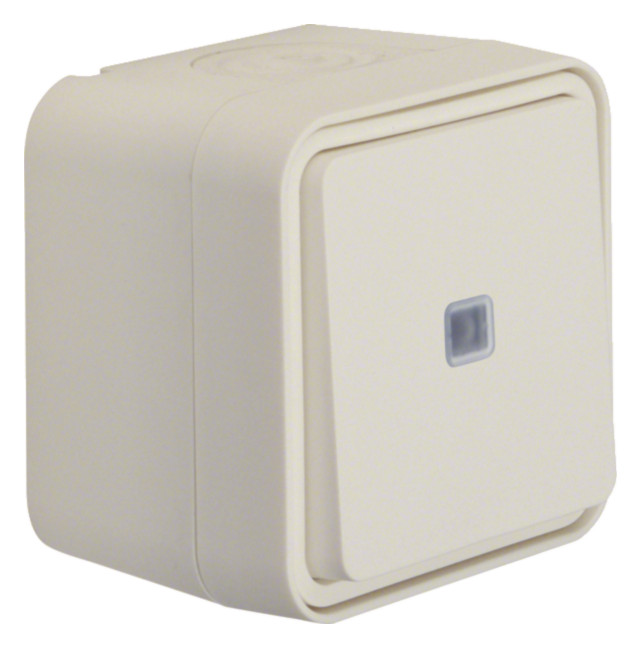 1St. Berker 30763522 Wechselschalter beleuchtet AP W.1 polarweiß