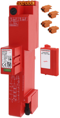 1St. Dehn 909396 Kombiableiter Typ 1+2 DEHNshield ZP Basic 2 SG für TT und TN-S-Systeme DSH ZP B2 SG TT 255 1St. Dehn 909396 Kombiableiter Typ 1+2 Dehnshield ZP Basic 2 SG für TT und TN-S-Systeme DSH ZP B2 SG TT 255