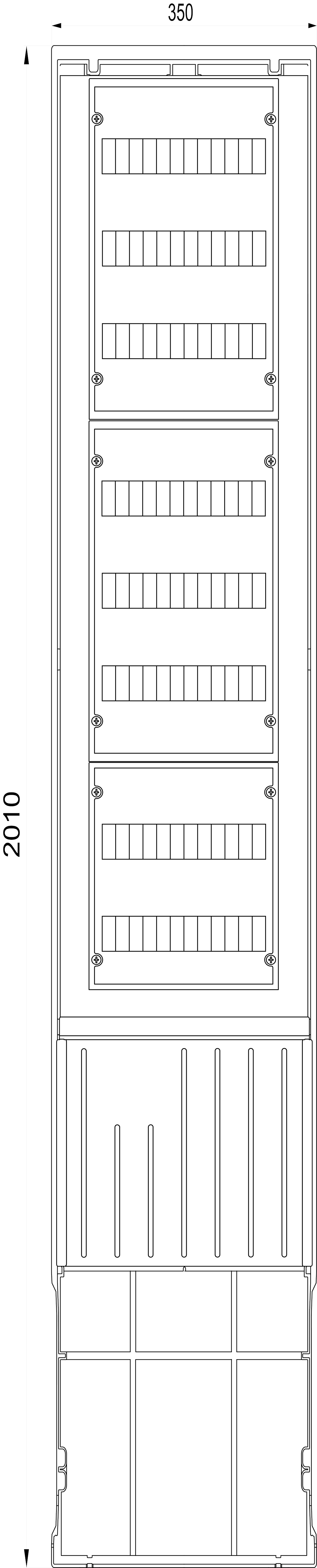1St. F-Tronic ZSA201-1-V18 Verteilersäule 8-reihig, 1-feldrig, H=2010mm, ZSA201-1-V18 7160168