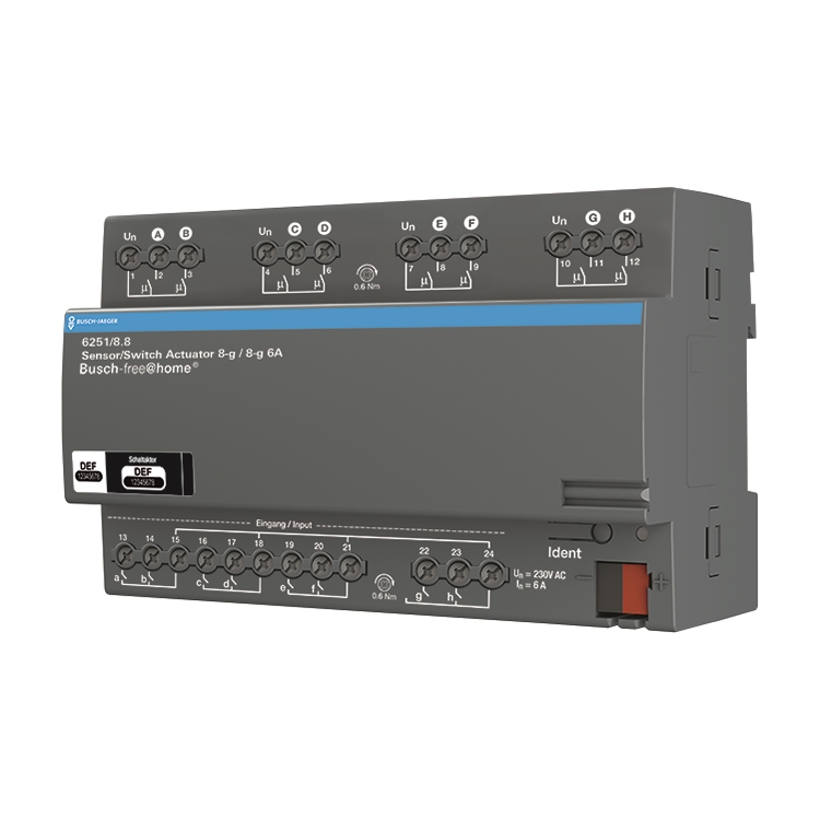 1St. Busch-Jaeger 6251/8.8 Sensor/Schaltaktor 8/8-fach, für Busch-free@home Busch-free@home...