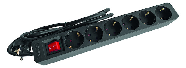 1St. Protec.class PTSDS 6S PTSDS 6s 6fach mit Schalter schwarz