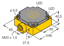 1St. TURCK NI40-CP80-FZ3X2/S100 Induktiver Sensor, mit erweitertem Tempe