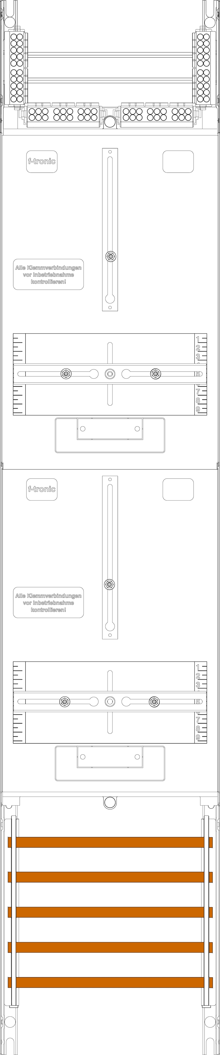 1St. F-Tronic Z15 Zählerfeld Z15, 1-feldrig, H=1200mm, 2-3.HZ 7142029