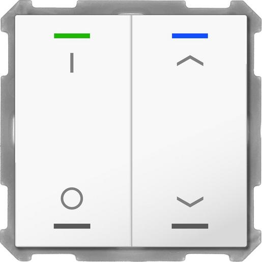 1St. MDT Taster Light 2-fach BE-TAL63T2.D1 RGBW Temperatursensor studioweiß glänz.