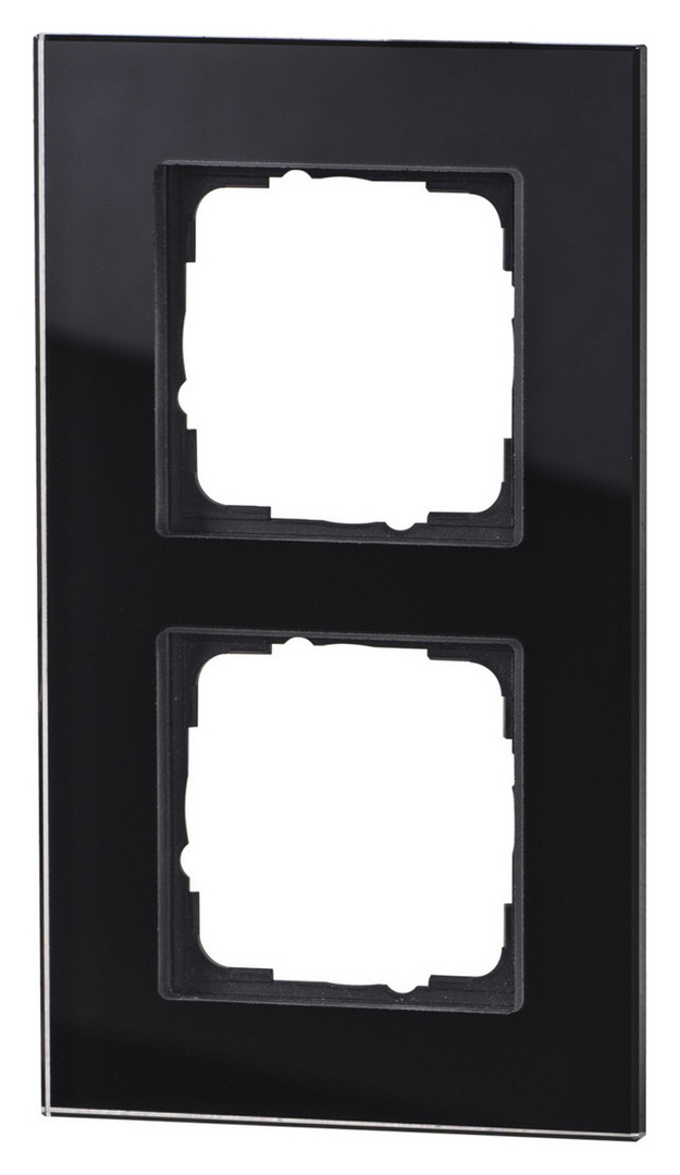 1St. Halmburger 3539 GB-552 (sw) Design Glasrahmen 2-fach schwarz Einsätze 55x55 mm Echtglas