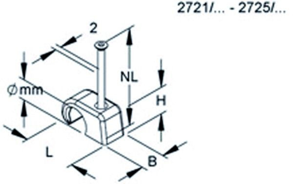 100St. Kleinhuis 2724/40 Nagelschellen 10-13mm inkl. Nägel 272440