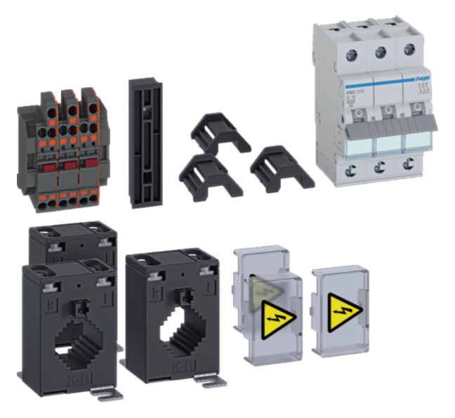 1St. Hager ZY2505LM Bestückungspaket für LM-Anwendungen, 250/5A Wandler
