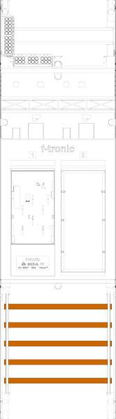 1St. F-Tronic ER5L Zählerfeld ER5L, 1-feldrig, H=900mm, 1-eHZ lange Kabel, 1 Res. 7140141