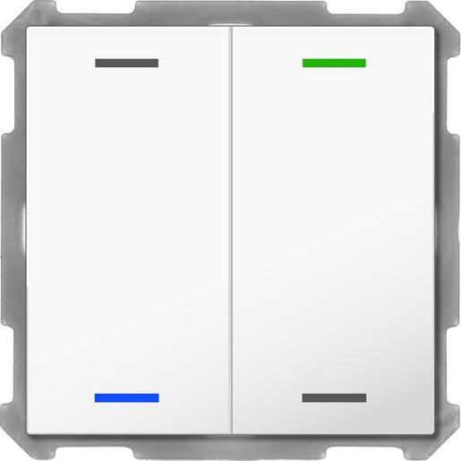 1St. MDT Taster Light 2-fach BE-TAL6302.01 mit Busankoppler studioweiß glänzend 1St. MDT Taster Light 2-fach BE-TAL63T2.01 RGBW Temperatursensor studioweiß glänz.