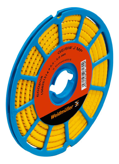 500St. Weidmüller 1568251514 Kabelmarkierungssystem, 2.5 - 5 mm, 4.2 mm, Aufgedruckte Zeichen: Zahlen, 4, PVC, weich, oh