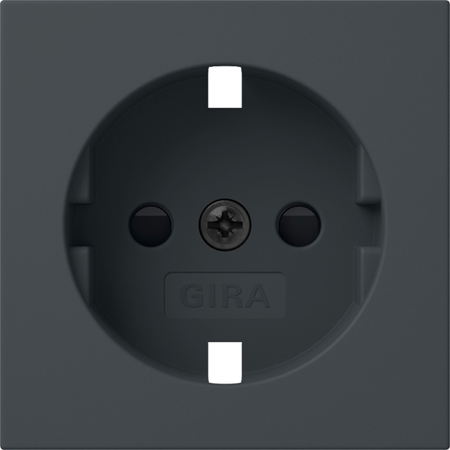 1St. Gira 492128 Abdeckung für SCHUKO-Steckdose 16A 250V mit Shutter, Anthrazit