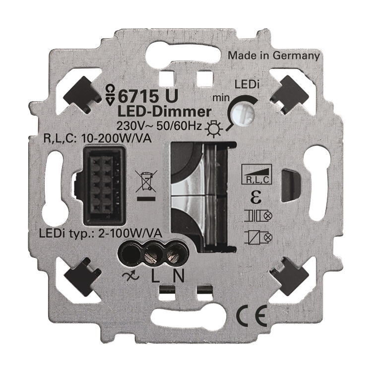 1St. Busch-Jaeger 6715 U LED-Dimmer-Einsatz ZigBee Light Link, Zum Schalten und Dimmen elektrischer Lasten per Funk. Bus