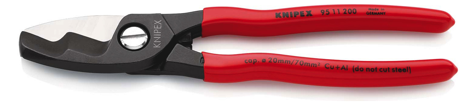 1St. Knipex 95 11 200 Kabelschere 9511200 200mm D20mm/70qmm brüniert Kunst.