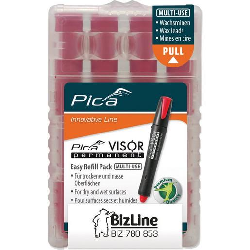 1St. Bizline BIZ 780853 Wachs-Ersatzminen rot für Pica Visor BIZ