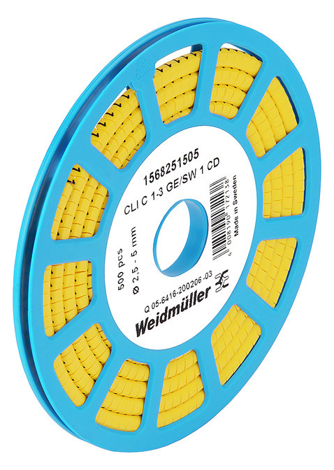 500St. Weidmüller 1568251529 Kabelmarkierungssystem, 2.5 - 5 mm, 4.2 mm, Aufgedruckte Zeichen: Zahlen, 9, PVC, weich, oh