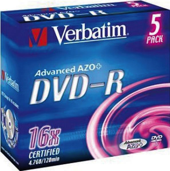 1St. Verbatim 11-020-091 Verbatim DVD-R 4.7GB 5er