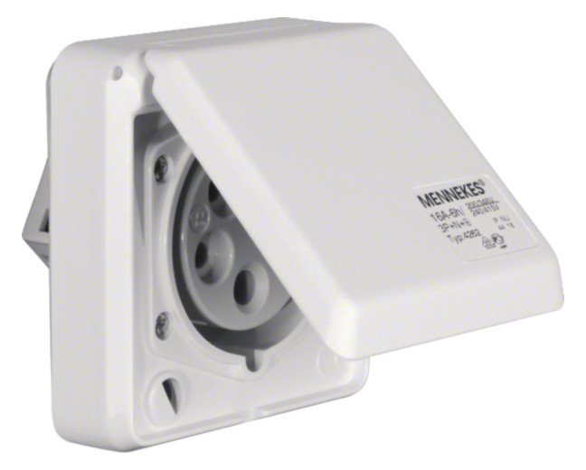 1St. Berker 578501 CEE Steckdose 5-polig Eb 16 A mit Klappdeckel Verbindungssysteme polarweiß