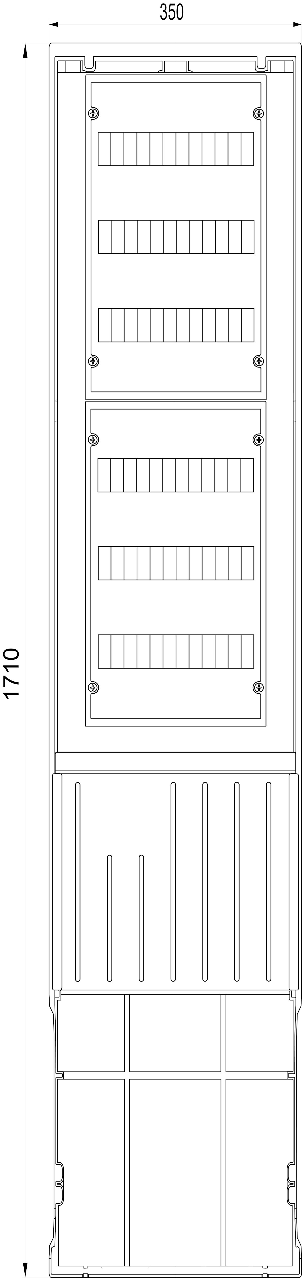 1St. F-Tronic ZSA171-1-V16 Verteilersäule 6-reihig, 1-feldrig, H=1710mm, ZSA171-1-V16 7160036