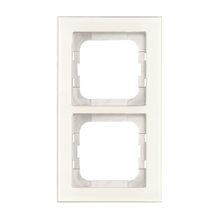 1St. Busch-Jaeger 1722-280 2-fach Rahmen Busch-axcent weißglas