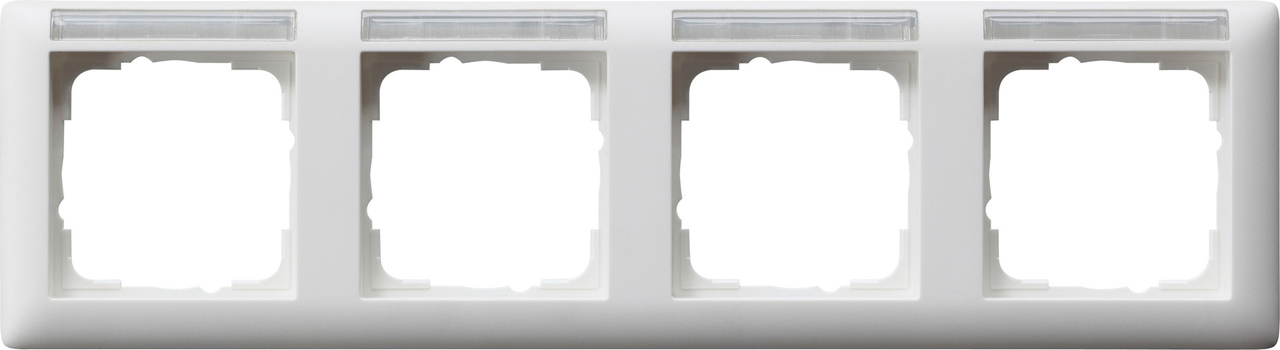 1St. Gira 109427 Rahmen 4fach waager. mit Beschriftungsfeld Standard 55 Reinweiß matt