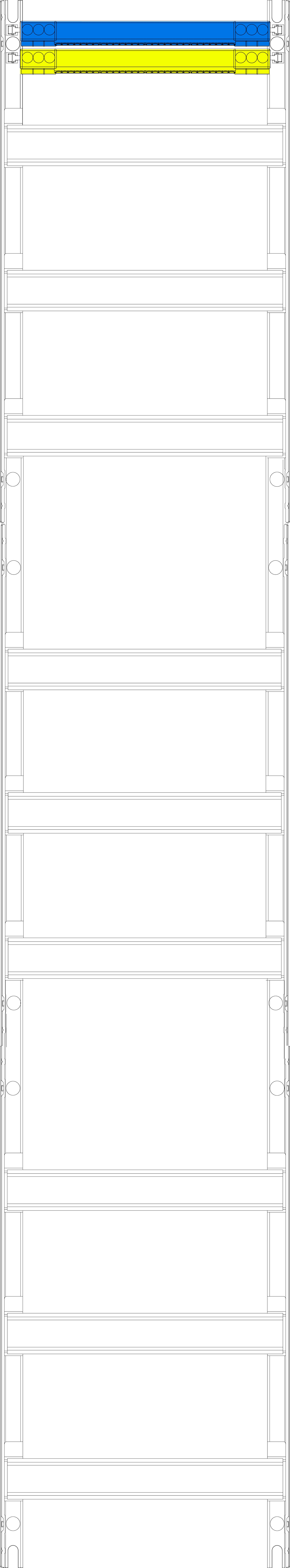 1St. F-Tronic V19 Verteilerfeld V19, 1-feldrig, H=1350mm, 9-reihig 7143625