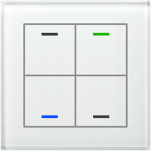 1St. MDT Glastaster II 4-fach BE-GTL4TW.01 RGBW mit Temperatursensor weiß