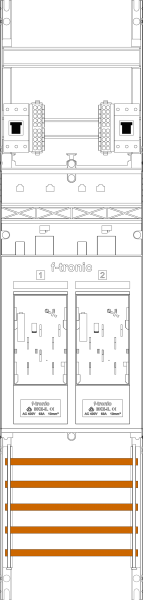 1St. F-Tronic E16L-HSP Zählerfeld E16L-HSP, 1-feldrig, H=1050mm, 2-eHZ, lange Kabel, 2 HSP 7141061