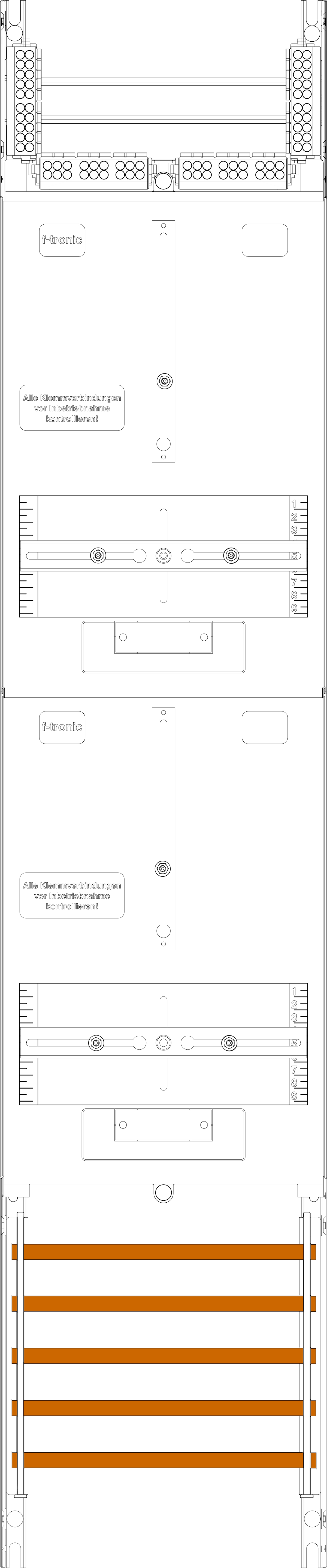 1St. F-Tronic Z15 Zählerfeld Z15, 1-feldrig, H=1200mm, 2-3.HZ 7142029