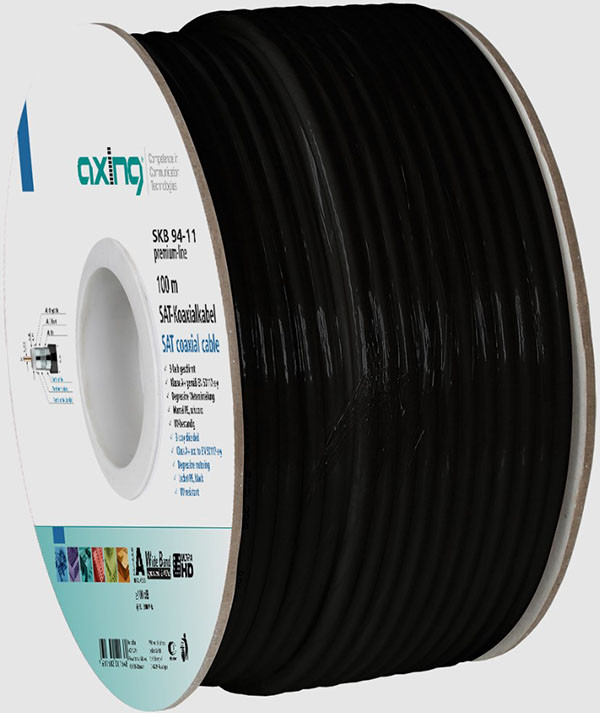 1St. Axing SKB 94-11 Koaxialkabel, 3-fach geschirmt, 100m