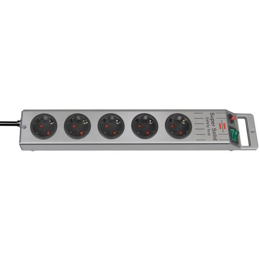 1St. Brennenstuhl 1153340115 Super-Solid-Line Steckdosenleiste 5-fach silber 2,5m H05VV-F 3G1,5