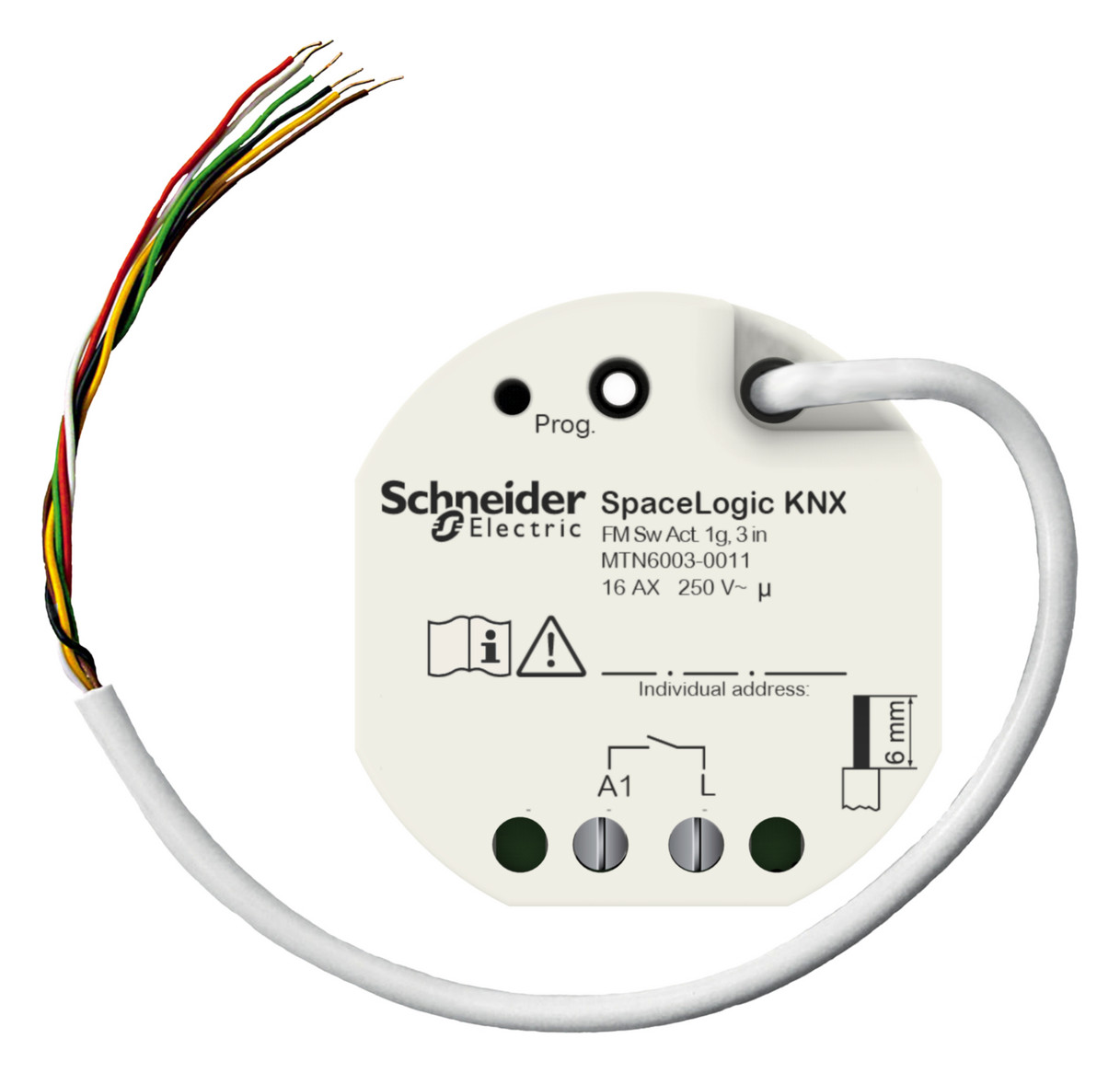 1St. Schneider Electric MTN6003-0011 SpaceLogic KNX UP Schaltaktor 1fach mit 3 Binäreingängen