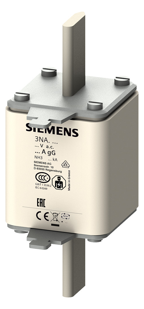 3St. Siemens 3NA3340 NH-Sicherungseinsatz, NH3, In: 200 A, gG 3St. Siemens 3NA3340 NH-Sicherungseinsatz, NH3, In: 200 A, gG