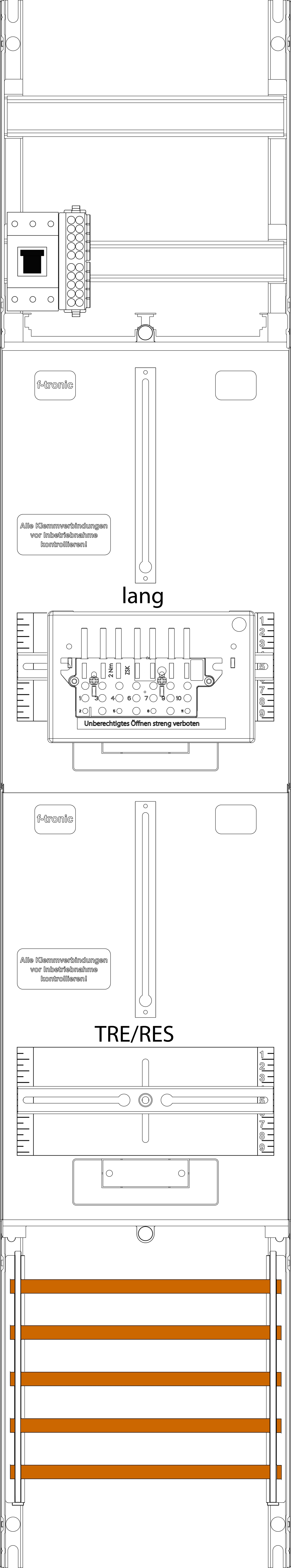 1St. F-Tronic ZR6L-ZSK-HSP Zählerfeld ZR6L-ZSK-HSP, 1-feldrig, H=1350mm, 1-3.HZ l., Kabel, 1 ZSK-Set, 1 HSP,1 TRE 7143503