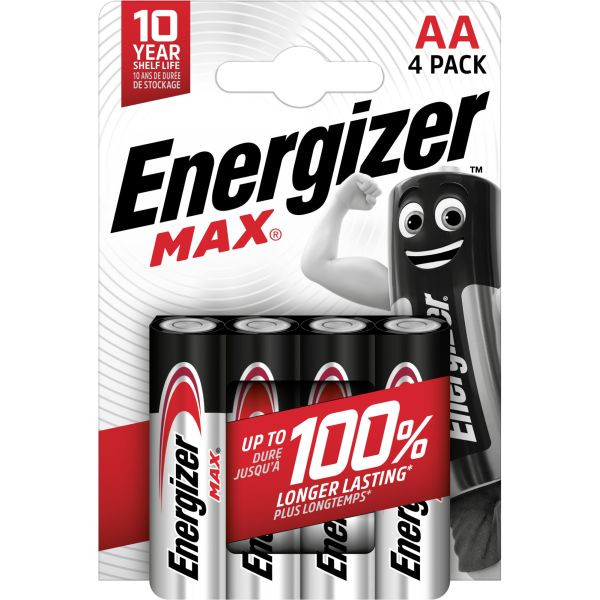 1St. Energizer LR6 (4 Stk.) Max Mignon (AA) 4 Stück BR Plastikfrei