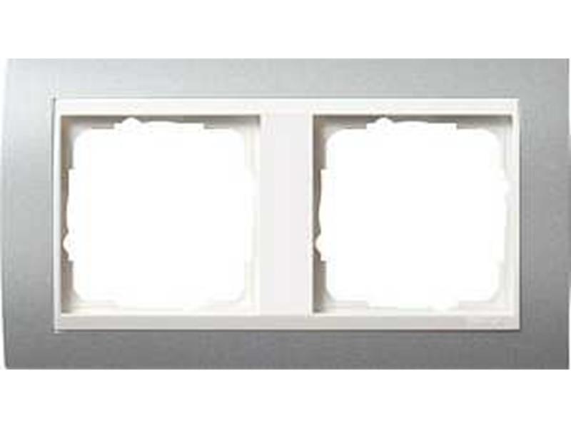 1St. Gira 0212326 Rahmen 2fach für Reinweiß Gira Event Farbe Alu
