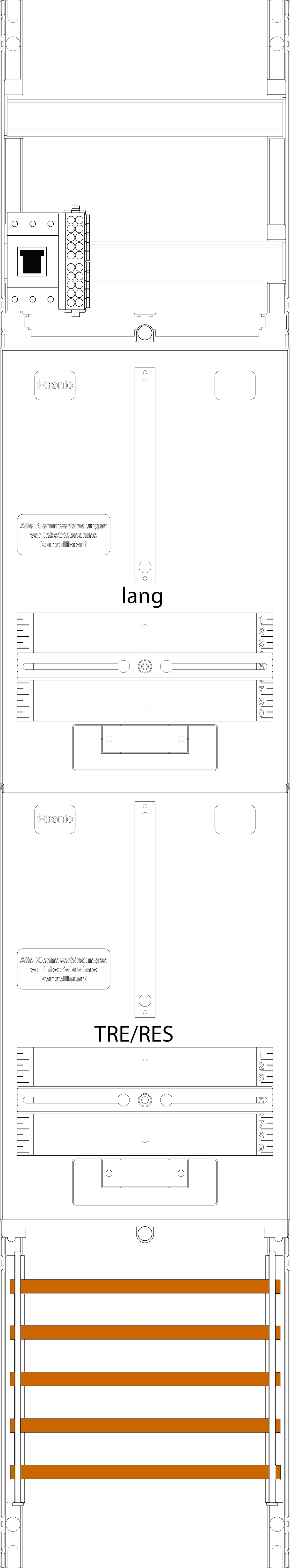 1St. F-Tronic ZR6L-HSP Zählerfeld ZR6L-HSP, 1-feldrig, H=1350mm, 1-3.HZ lange Kabel, 1 HSP, 1 TRE 7143353