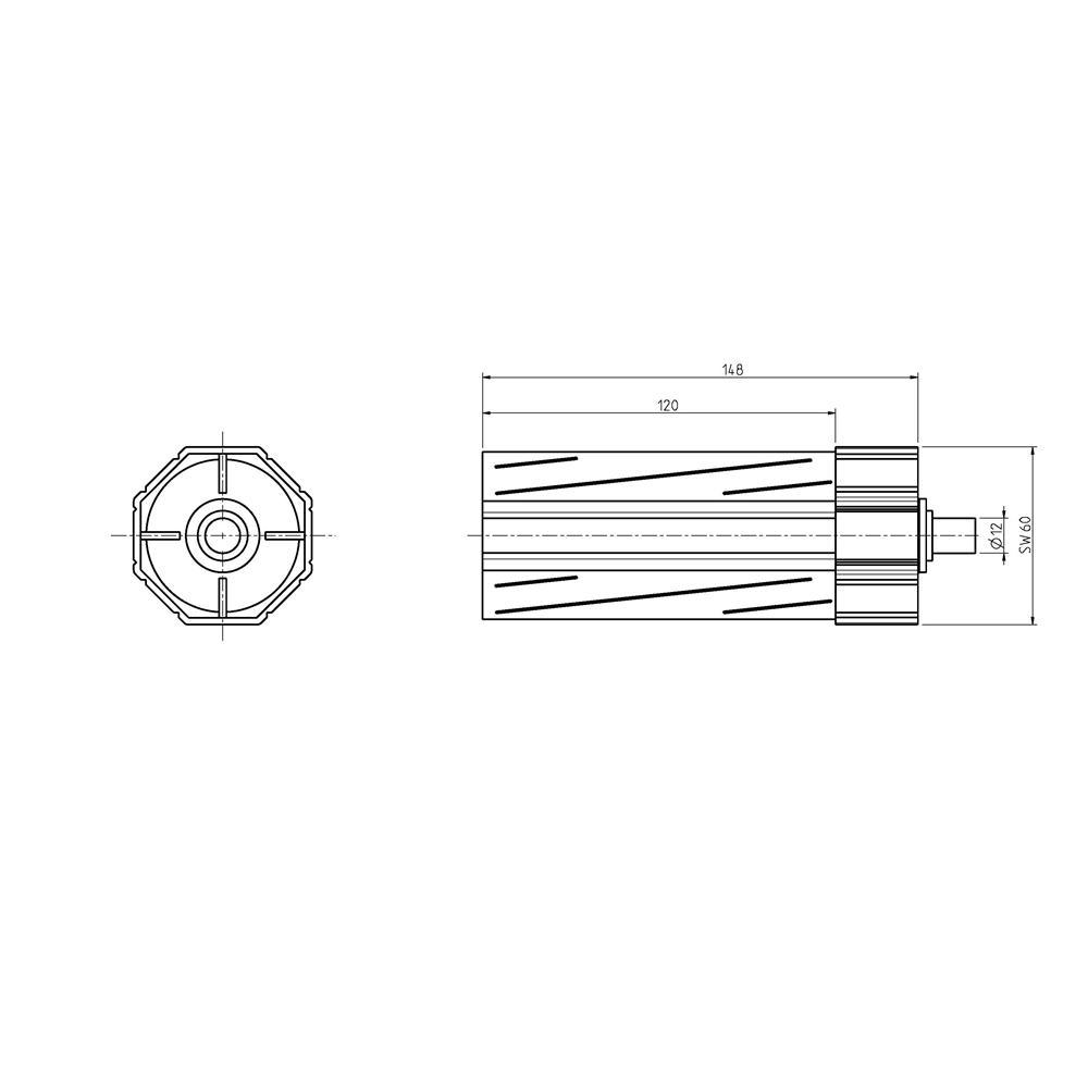 1St. Rademacher 96000014 Kunststoffkapsel f. SW60 12mm L120mm VK4030