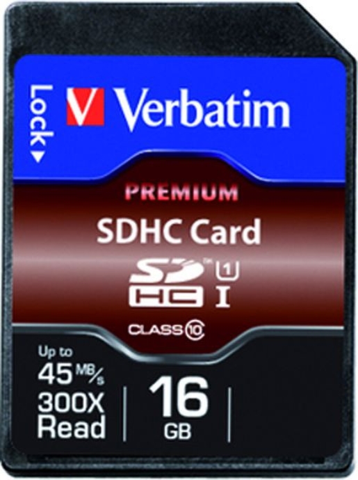 1St. Verbatim 15-020-230 Verbatim SDHC-Card 16GB Premium Class 10